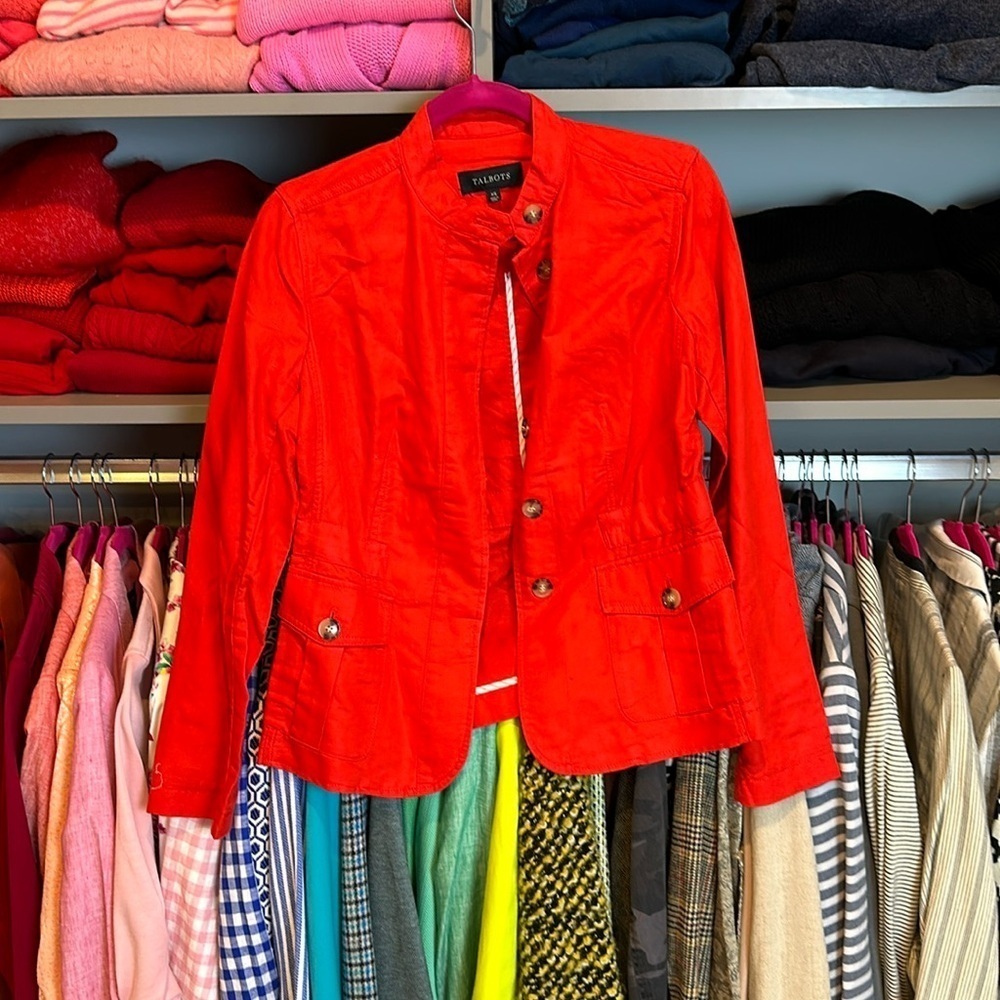 Talbots red blazer/light jacket size 2